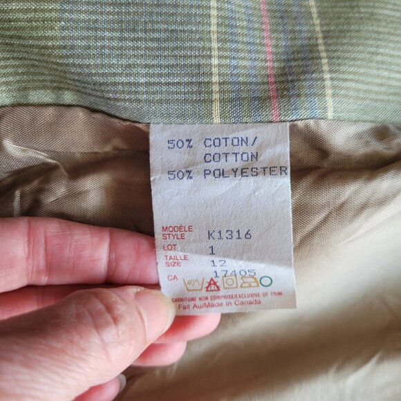 Conrad C Collection Plaid Bomber Jacket Collar SZ 12 Preppy Tennis Prep - Picture 9 of 16